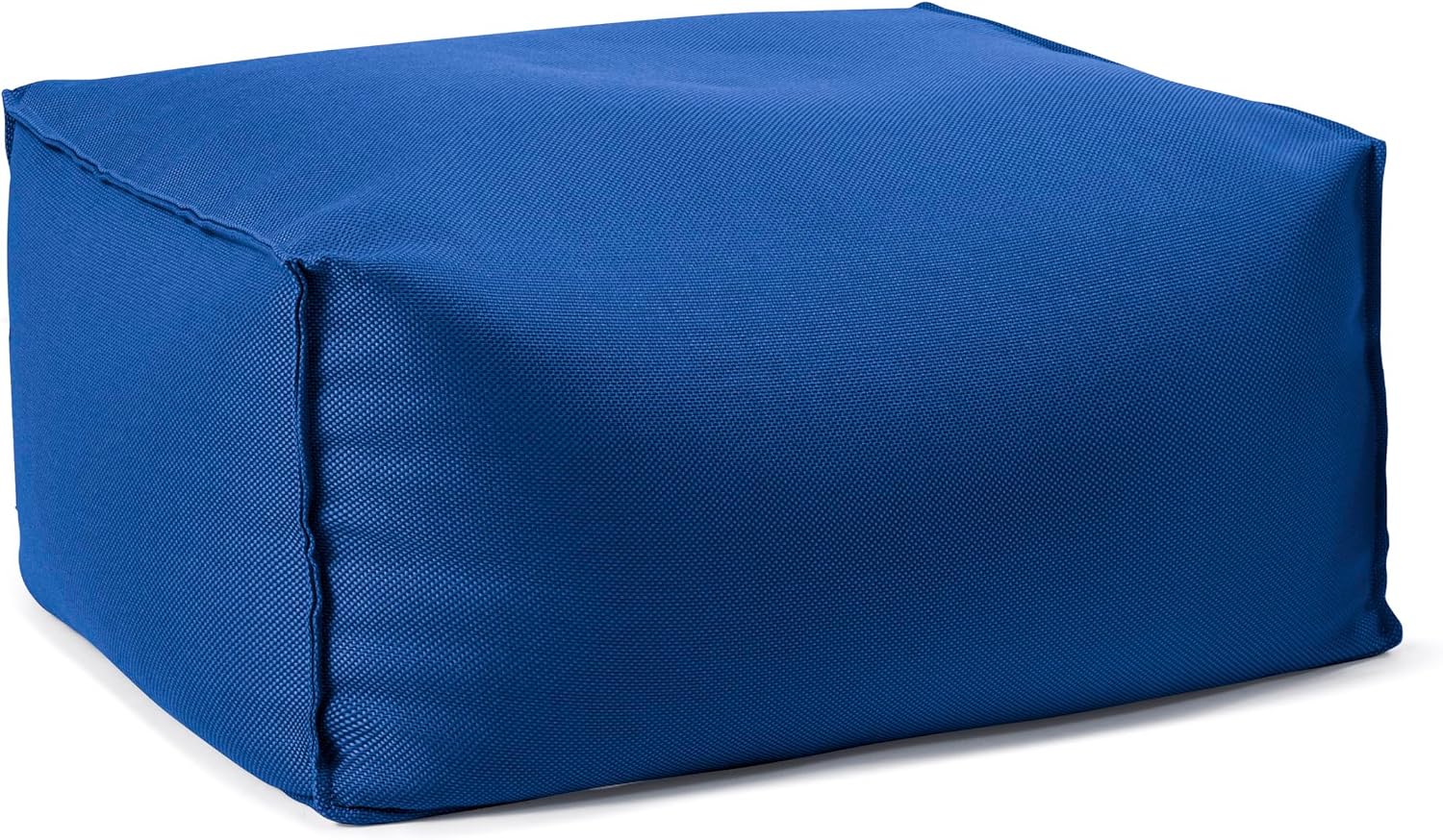 Gouchee Home Chamonix Rectangular Outdoor Pouf, Blue - Foot Stool, Stuffed Ottoman Bean Bag Chair - Plush, Stylish, Lightweight, and Comfortable Furniture Accessory with Water-Proof Fabric