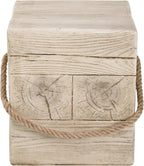 Stone Side Table,Round Faux Marble Side Table,Modern Small Stone End Table for Balcony (wood-28)