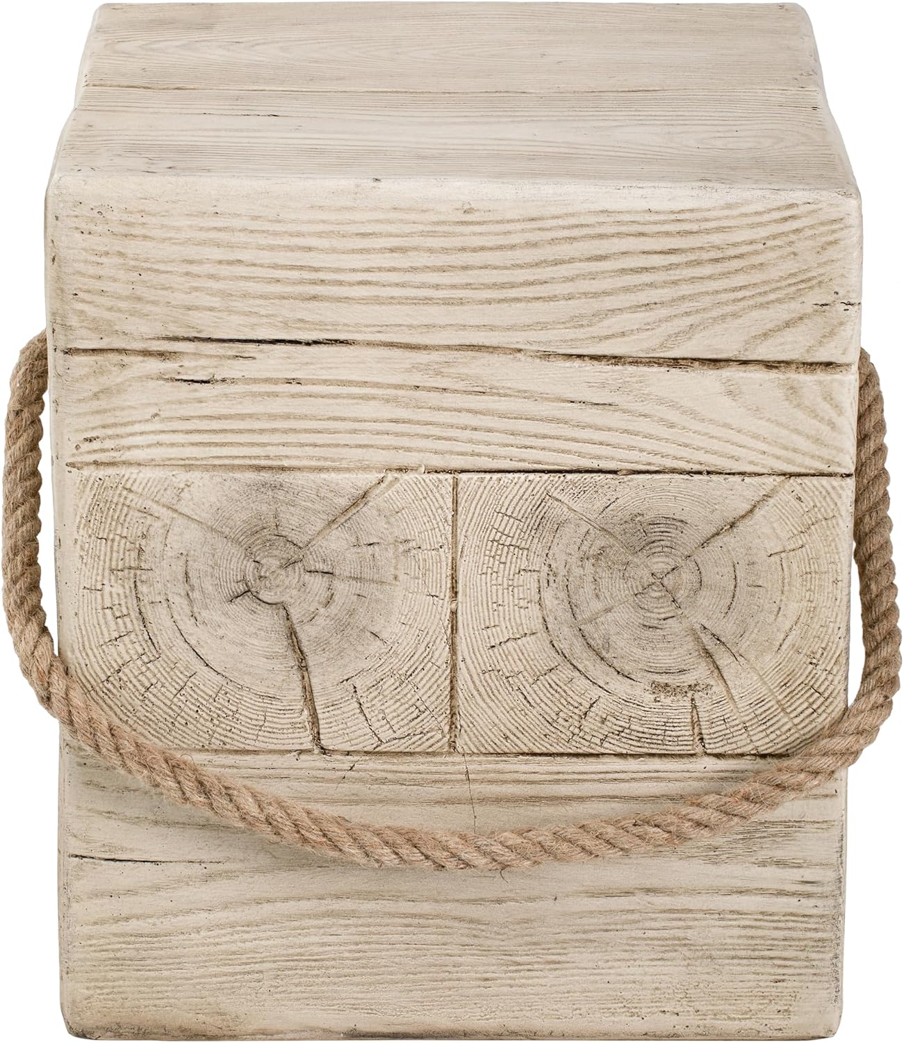 Stone Side Table,Round Faux Marble Side Table,Modern Small Stone End Table for Balcony (wood-28)
