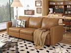 EASE MOOSE Modular Sectional Loveseat Sofa Couch with Storage Seats, 2 Seat Faux Leather Convertible Modular Sofa Love Seats for Small Spaces，Brown