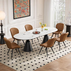 Dining Chairs Set of 4, Modern Dining Room Chairs, Fabric Kitchen Chair Upholstered Dining Chairs with Thick Cushions for Kitchen and Dining Room Brown
