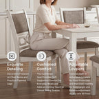Signature Design by Ashley Erinberg Casual Dining Table with 4 Armless Upholstered Chairs and Bench, Set of 6, White & Light Gray