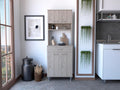 1-Drawer 1-Shelf Area Pantry with Adjustable Metal Legs Light Grey,Buffet Kitchen Sideboard,for Kitchen,Dining Room,23.6 * 13.9 * 66.5