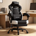 GTPLAYER Gaming Chairs for Adult - Ergonomic Big & Tall Gaming Seat with Footrest & Lumbar Support, Comfortable Office Chair 90-155° Reclining - Heavy Duty Wide Computer Seat, New Black