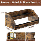Nuovoware Liquor Bottle Display Shelf, Coffee Syrup Organizer, 2 Step Countertop Liquor Wine Rack, Home Retro Shelf Stand for Mini Bar, Cabinet, Bar Essentials for Whiskey, Spirits, Dark Wood
