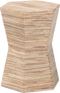 bali & pari Idana Bohemian Woven Grasscloth Hourglass End Table