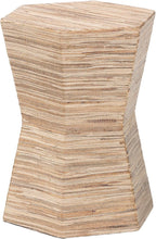 bali & pari Idana Bohemian Woven Grasscloth Hourglass End Table