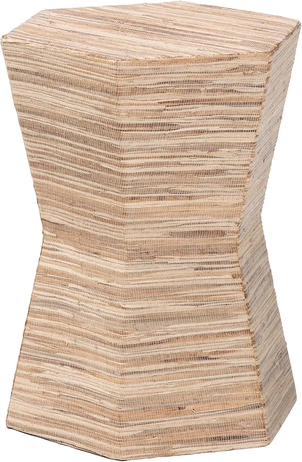 bali & pari Idana Bohemian Woven Grasscloth Hourglass End Table