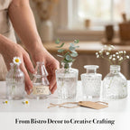 32 Pcs Clear Glass Bud Vases in Bulk, Small Vintage Bud Vase Set for Flowers, Mini Glass Vases for Wedding Centerpieces, Baby Shower, Table Decorations, Event Decor, 3.1"-5.1"