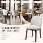 MALOL Wooden Dining Chairs Set of 4, Upholstered Kitchen & Dining Room Chairs with Thickened Wooden Legs, Farmhouse Side Chairs, Beige