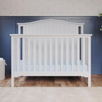 Child Craft Hampton Arch Top Crib and Changing Table Nursery Set, 2-Piece, Includes 4-in-1 Convertible Crib and Changing Table, Grows with Your Baby (Matte White)