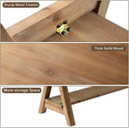 RowyPoey Solid Wood Bench, 30" Farmhouse Entryway Bench for Living Dining Room, Rustic Storage Bench Seat for Indoors, Natural