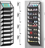 Kotkn 10 Tier Hanging Shoe Rack - Heavy Duty Behind The Door Hanging Shoe Rack, Sturdy Oxford Cloth, 20+ Pairs Over The Door Shoe Cabinet for Boots and Sneakers - Save 50% Closet Space! (Piano White)