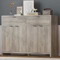 Fluted Sideboard Buffet Cabinet with Storage and Large Drawers, 55" W Credenza Storage Cabinet for Living Room or Entryway, 40'' H Farmhouse Buffet Table with Adjustable Shelves, Console Cabinet