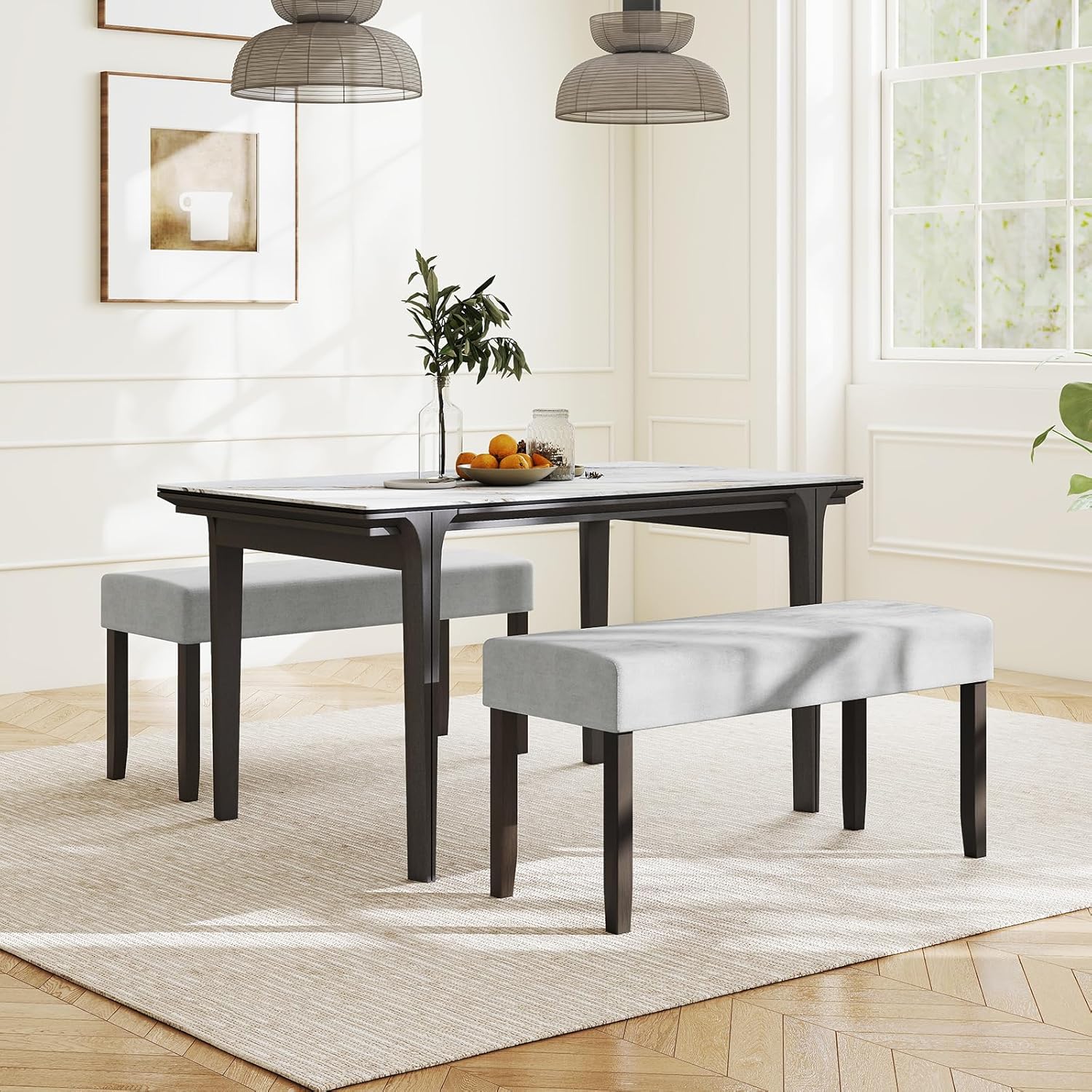 Giantex 40.5" Upholstered Entryway Bench with Padded Seat & Solid Rubber Wood Legs, Load 400Lbs, Indoor Velvet Dining Bench for Living Room, Kitchen, End of Bed, Hallway