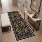 Garvee Snake Gothic Washable Kitchen Runner Rug 2x6 Dark Whimsical Unique Soft Thin Indoor Floor Mat for Bathroom Hallway Entryway Bedroom Indoor Decor Low Pile Non-Slip TPE Backing Black Gray