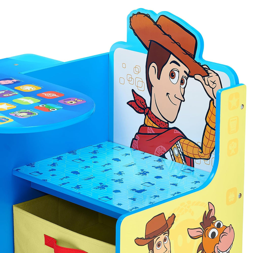 Delta Children Chair Desk with Storage Bin, Toy Story 5 | Kids Chair Desk Includes Fabric Storage Bin and Cup Holder, Low to the Ground for Easy Access, Ideal for Toddlers/Kids Age 3+