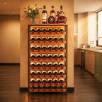 Sonyabecca 48 Bottle Wine Rack Freestanding Floor with Wood Top,8-Tier Wine Storage Shelf with Serving Station, Wine Holder for Kitchen, Bar, Dining Room, Home Bar Cabinet for Wine Bottles, No Wobble