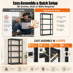 Book Shelf Metal Bookshelf 6-Tier 2400LBS Tall Bookcase Adjustable Storage Shelves Bedroom Organization and Storage Rack Display Shelves for Pantry Living Room Home Office 82"H×39.4"W×17.7"D, Black