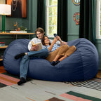 Jaxx Grand Lounger 7 Foot Bean Bag Sofa -Lush Velvet Navy