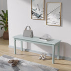 47.2" Solid Wood Dining Bench Entryway Bench Midcentury End of Bed Bench, Outdoor Bench,Rustic Home Décor Furniture Natural Wooden Slab Bench for Bedroom Household Dining Table (Blue)