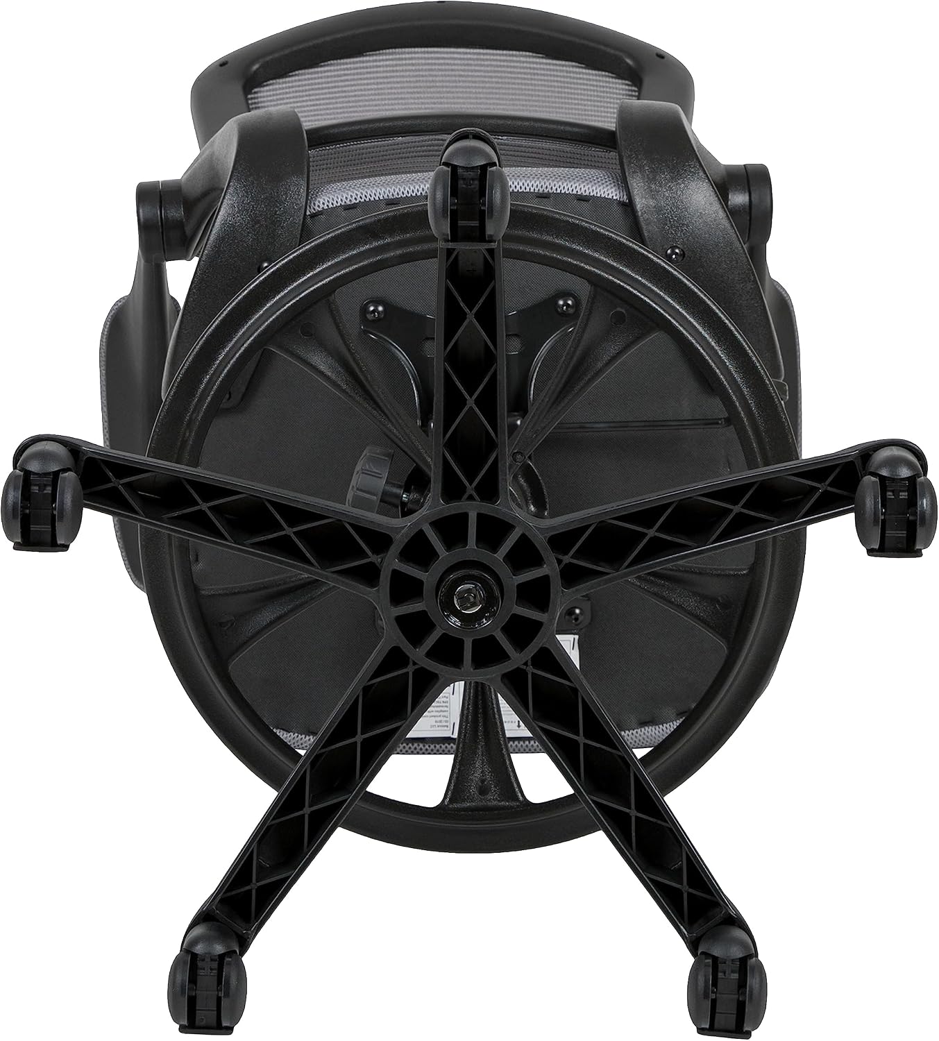 EMMA + OLIVER Mid-Back Dark Gray Mesh Ergonomic Drafting Chair with Foot Ring and Flip-Up Arms
