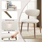 MALOL Dining Chairs Set of 4, Curved Back Kitchen Room Chairs with Metal Legs and Anti Slip Pads, Upholstered Dining Chair for Home and Restaurant, Beige