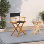 Casual Home Director's Chair ,Honey Oak Frame/Black Canvas,24" - Counter Height