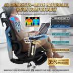 Ergonomic Office Chair with Footrest & 3D Massage Lumbar Support, Adjustable Seat Depth & Back Height,Big and Tall,400lbs, 4D Headrest, 4D Armrests, Reclining Office Chair for Home Office (Black)