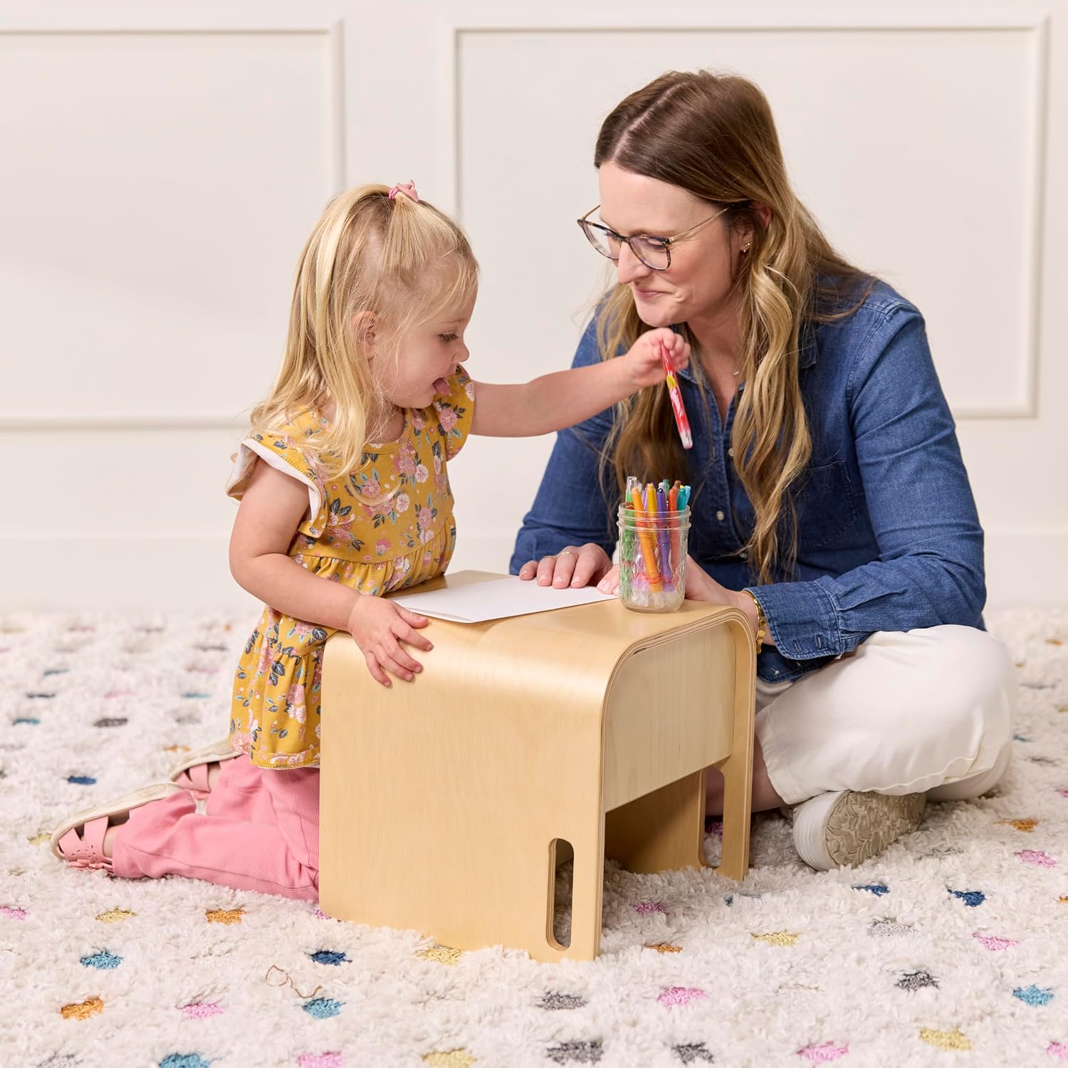 ECR4Kids Bentwood Multipurpose Toddler Cube Chair, Montessori Furniture, Natural
