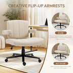 Vigosit Criss Cross Wheeled Chair - Adaptable Comfort for Every Need, High-Backed, with Adjustable Wide Armrests, Anti-Skid Fabric Upholstery, and a Sleek Modern Aesthetic for Home Office Use
