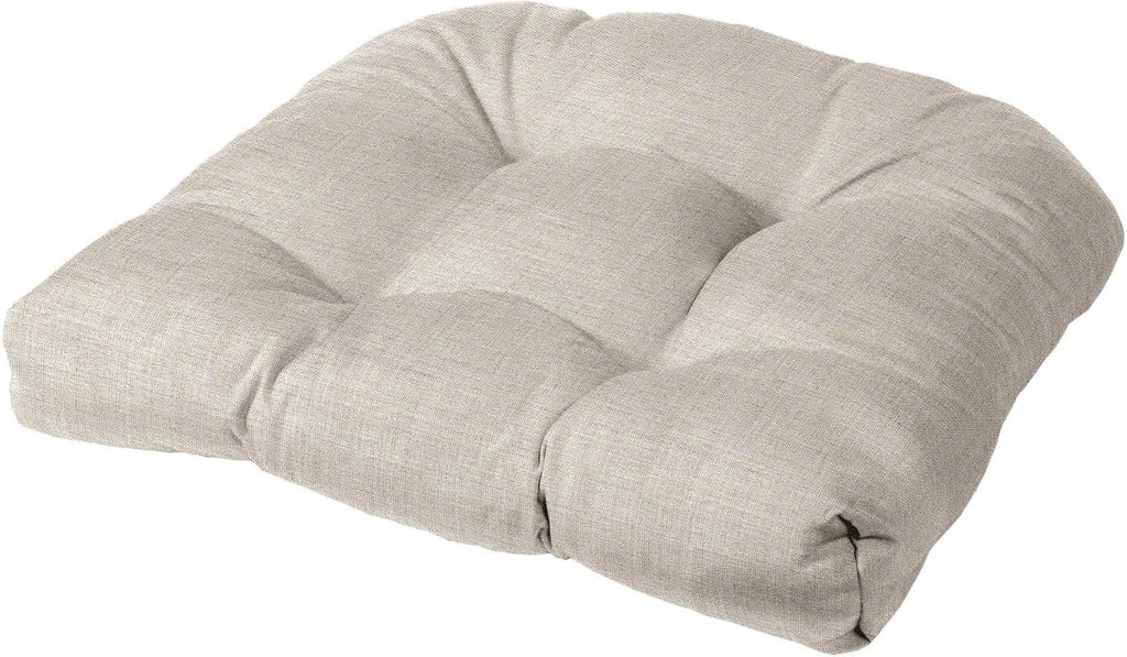 Cushion Source Tufted Chair Cushion | Rounded Back Corners | 21" x 19" x 4" Seat Cushion | No Ties | Indoor/Outdoor | Multiple Sunbrella Fabric Options Available (Sunbrella Elements Cast Silver)