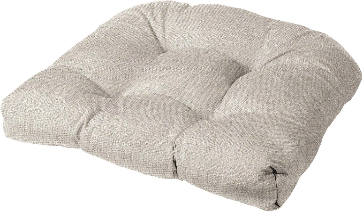 Cushion Source Tufted Chair Cushion | Rounded Back Corners | 21" x 19" x 4" Seat Cushion | No Ties | Indoor/Outdoor | Multiple Sunbrella Fabric Options Available (Sunbrella Elements Cast Silver)