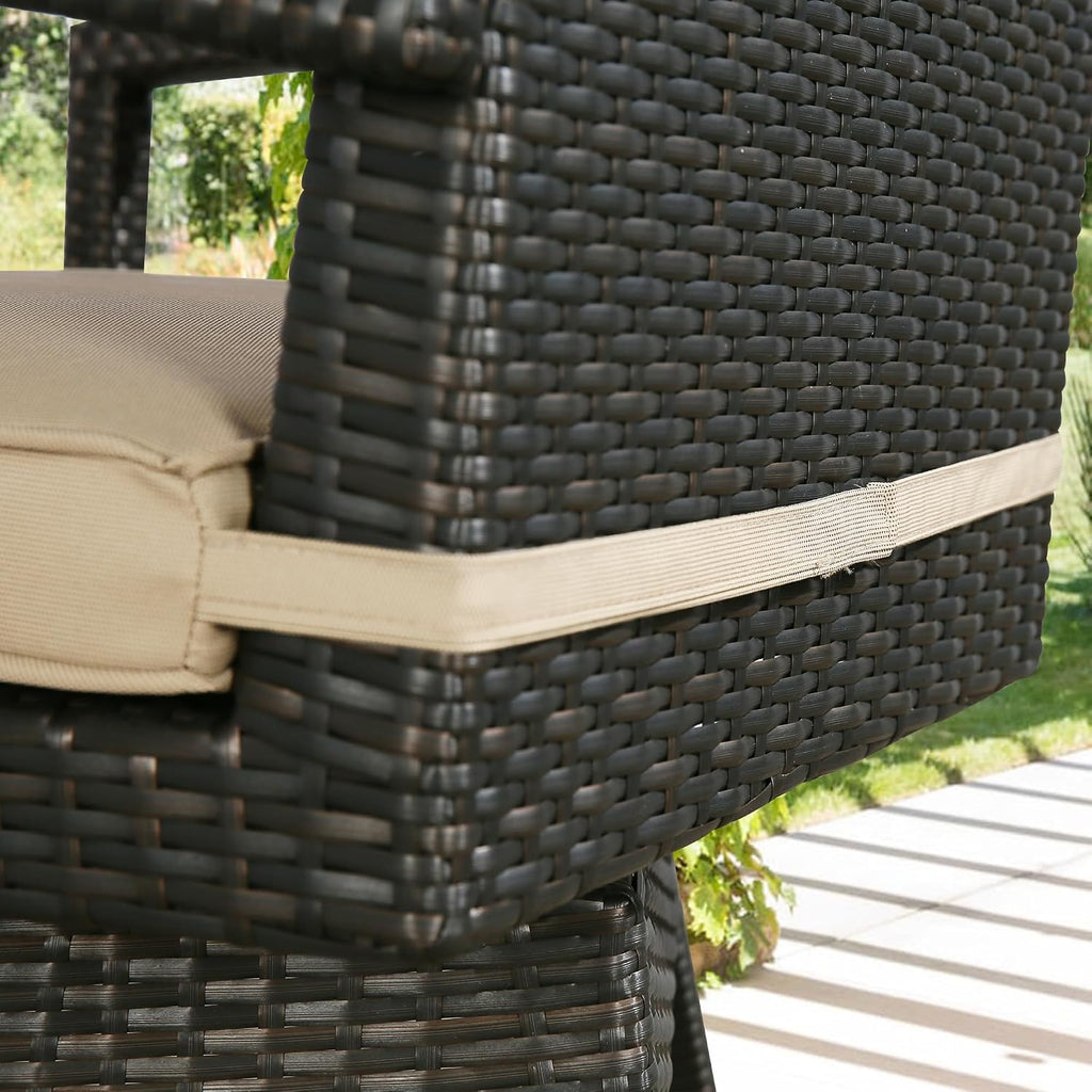 Ulax Furniture Outdoor Wicker Bar Height Stools