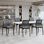 VINGLI Oversize 350 lbs Waiting Room Chairs, 4P Stackable Office Chairs, Grey, Contemporary Style, Mesh Back & Seat, Steel Frame, 355 lbs Capacity