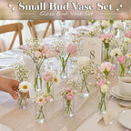 48pcs Glass Cylinder Vases 4,5,6 Inch for Centerpieces,Small Clear Flower Vases for Wedding Decorations and Indoor Home Decor, Hurricane Candle Holder for Table Shelf, Party