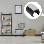90Pcs Chair Pads 25mm Plastic Chair Leg Floor Protectors with Felt Pads U Shaped Furniture Feet Protectors Non-Slip Rectangle Tubular Legs Caps (Black)