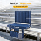 NEWBULIG Stadium Seats with 15.6" Back Support, Wide Bleacher Chairs with 3.15" Thick Padded, Portable Folding Lightweight Bleacher Seat with Hooks for Sports Events, Concerts, Camping, Dark Blue