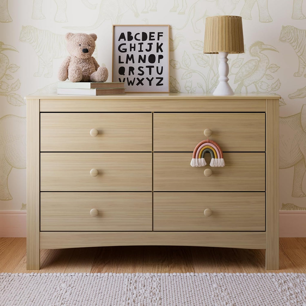 Graco Noah 6-Drawer Dresser, Driftwood | GREENGUARD Gold Certified, Wood Dresser for Bedroom, Kids & Nursery Storage Chest, Safety Interlocking Drawers, Kids Bedroom