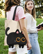 Miss Adola Funny Feet Cute Canvas Tote Bag for Women - Magnetic Closure & Inner Pocket, Cartoon Cotton Tote Bags for Girls