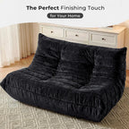 HABUTWAY Bean Bag Chair, Giant Bean Bag Chairs for Adults, Loveseat Fireside Chair, 2 Seater Lazy Bean Bag Sofa Memory Foam Couch for Living Room, Bedroom, Office (Black)