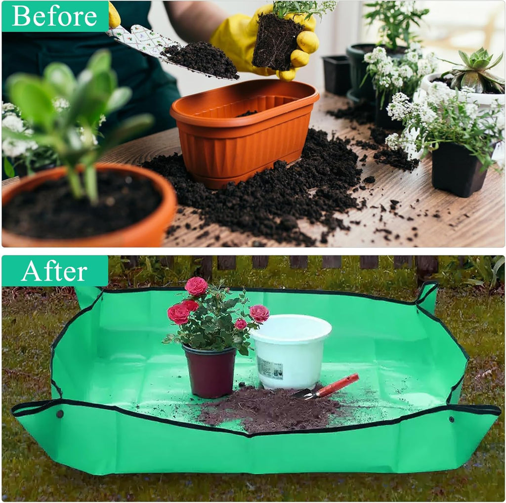 FANTIAN Potting Mat for Indoor Plant Transplanting, 29.5" X29.5" Waterproof Repotting Mat, Foldable Soil Change Mat Gardening Planting Mat - Gifts for Plant Lovers