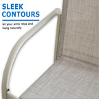 Outdoor Dining Chairs Set of 4, Stackable Patio Chairs with Textilene Fabric, Lightweight Garden Chairs for Poolside, Backyard, Camping, Grey