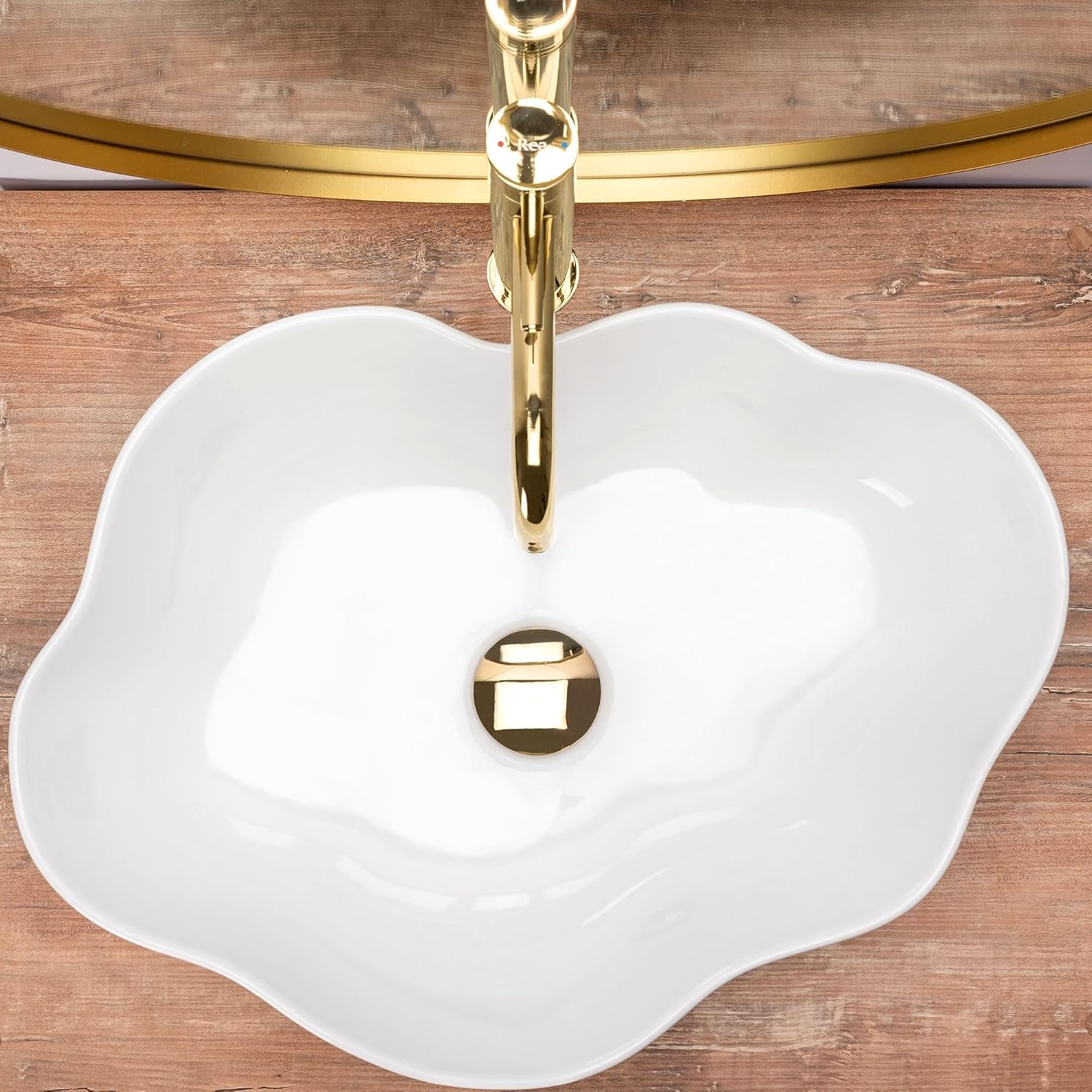 Rea Pearl Bathroom Sink Made of Ceramic Pearl-white-REA-U0265, White