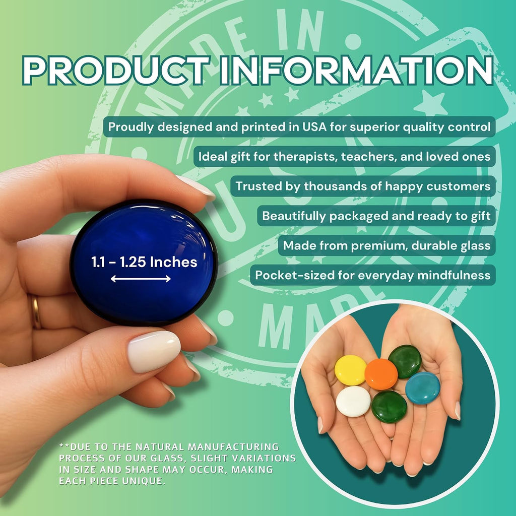 Lifeforce Glass Focus Glass Stones, 24 Inspiring, Encouraging and Motivating Single Words Imprinted on Glass Stones, Inc. Set II.