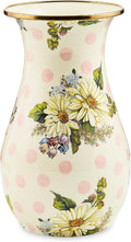 MACKENZIE-CHILDS Tall Enamel Vase, Unique Flower Vase Decor for Living Room, Wildflowers Pink