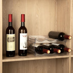 EZ COZY Wine Rack, 4 Tier Water Bottle Organizer for Cabinet (12 Bottles) | Clear Freestanding Wine Bottle Holder for Cabinet, Fridge, Pantry, Wine Rack for Inside Cabinet, Refrigerator, Countertop