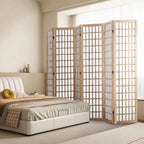 VEVOR Room Divider, 6 Panel Japanese Room Divider, Wood Folding Privacy Screen Indoor, Partition Dividers Portable Decoration Screens, for Room Separation Home Office Restaurant & Bedroom(Natural)