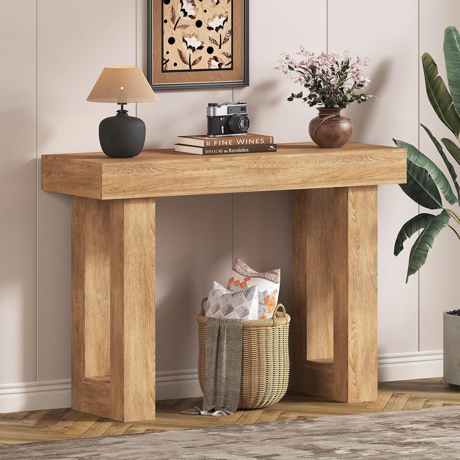 LIVEHOM Console Table for Entryway, Wood Sofa Table Behind the Couch, Narrow Entry Table Foyer Hallway Table for Living Room, Accent Table (39")