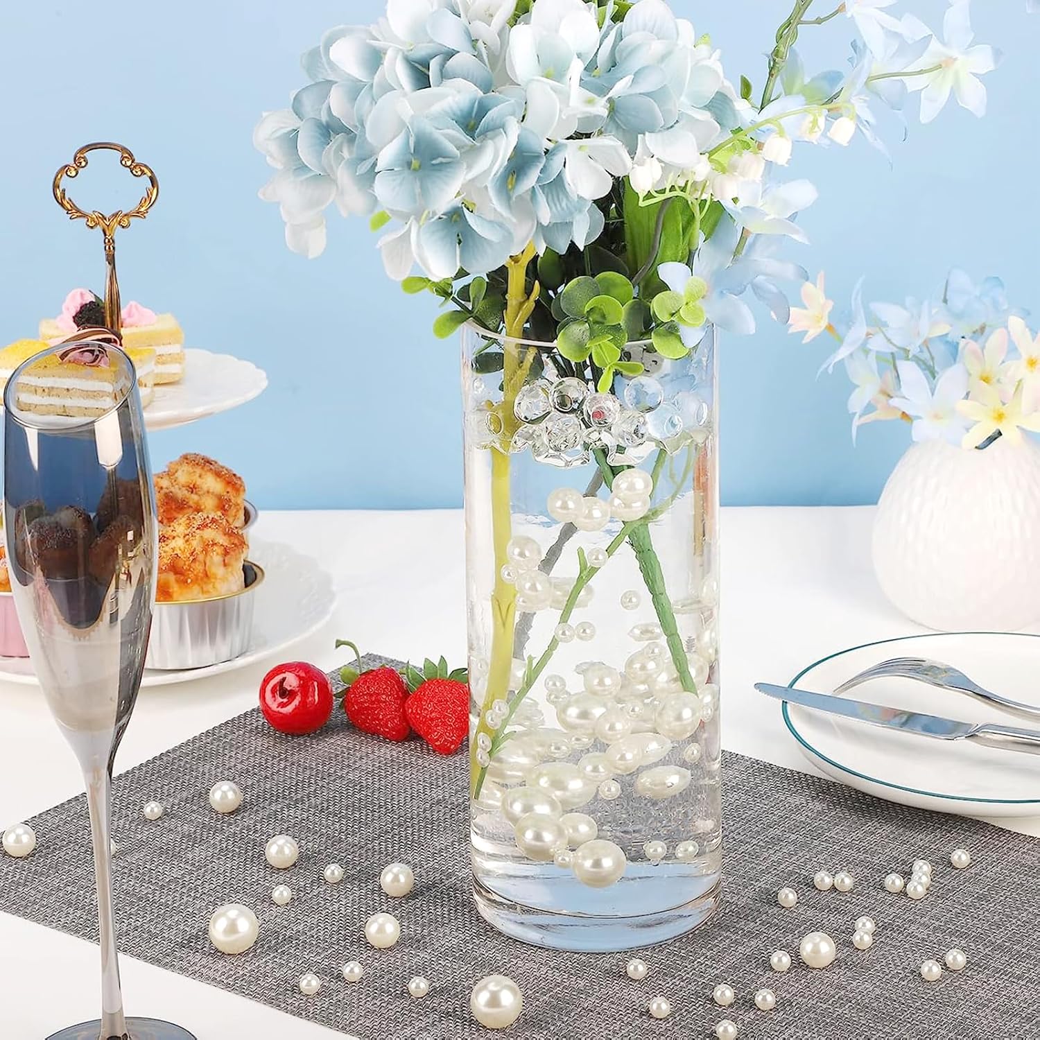 240Pieces Floating NO Hole Pearls Beads for Vases and 2300 PCS for Floating,Highlight Pearls Bead Vase Filler for Centerpieces,Vase Centerpiece for Vase Fillers Party Table Wedding